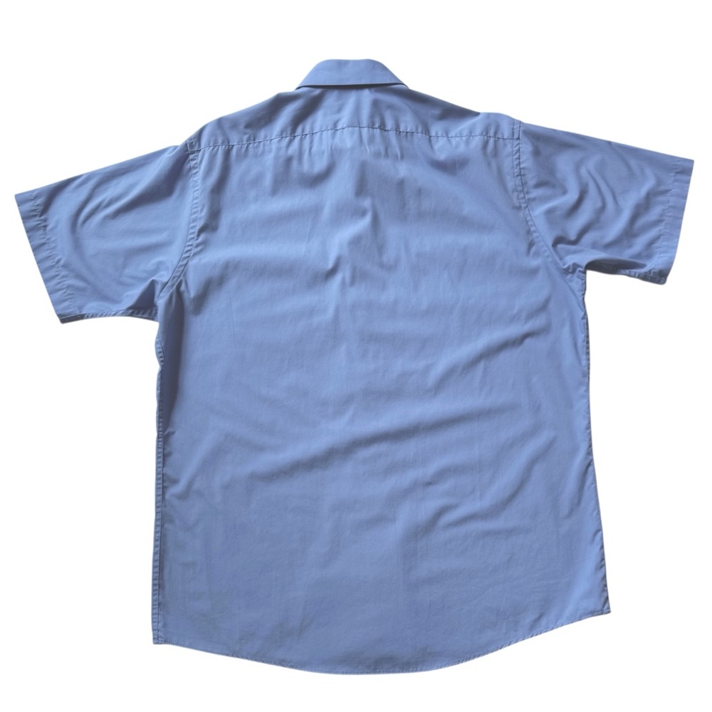 Arrow Wrinkle Free Half Sleeve Blue Men's Shirt Size 16-16 1/2 Large - Picture 2 of 11